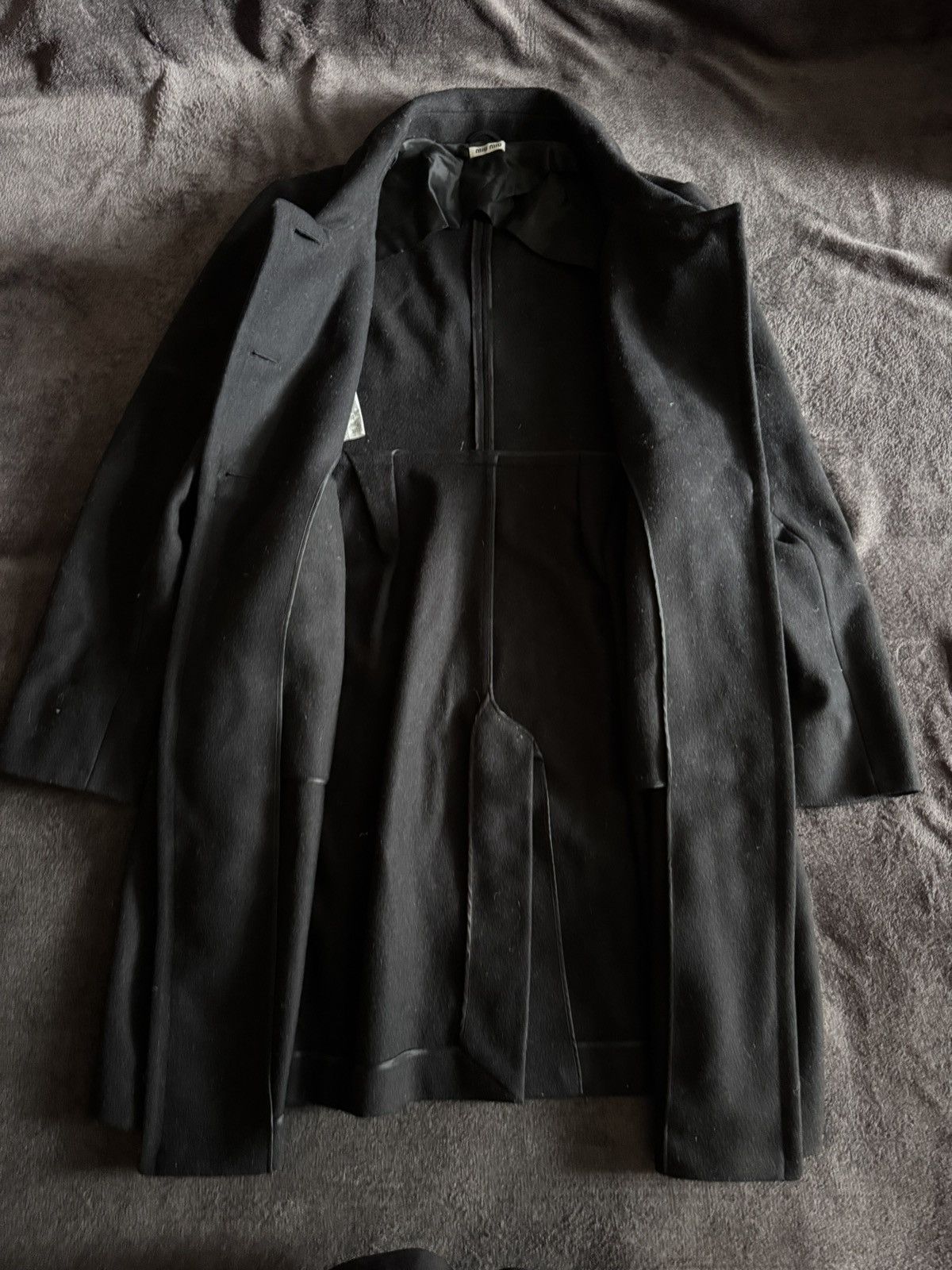 Miu Miu Miu Miu luxury wool coat black Size L / US 10 / IT 46 - 9 Thumbnail