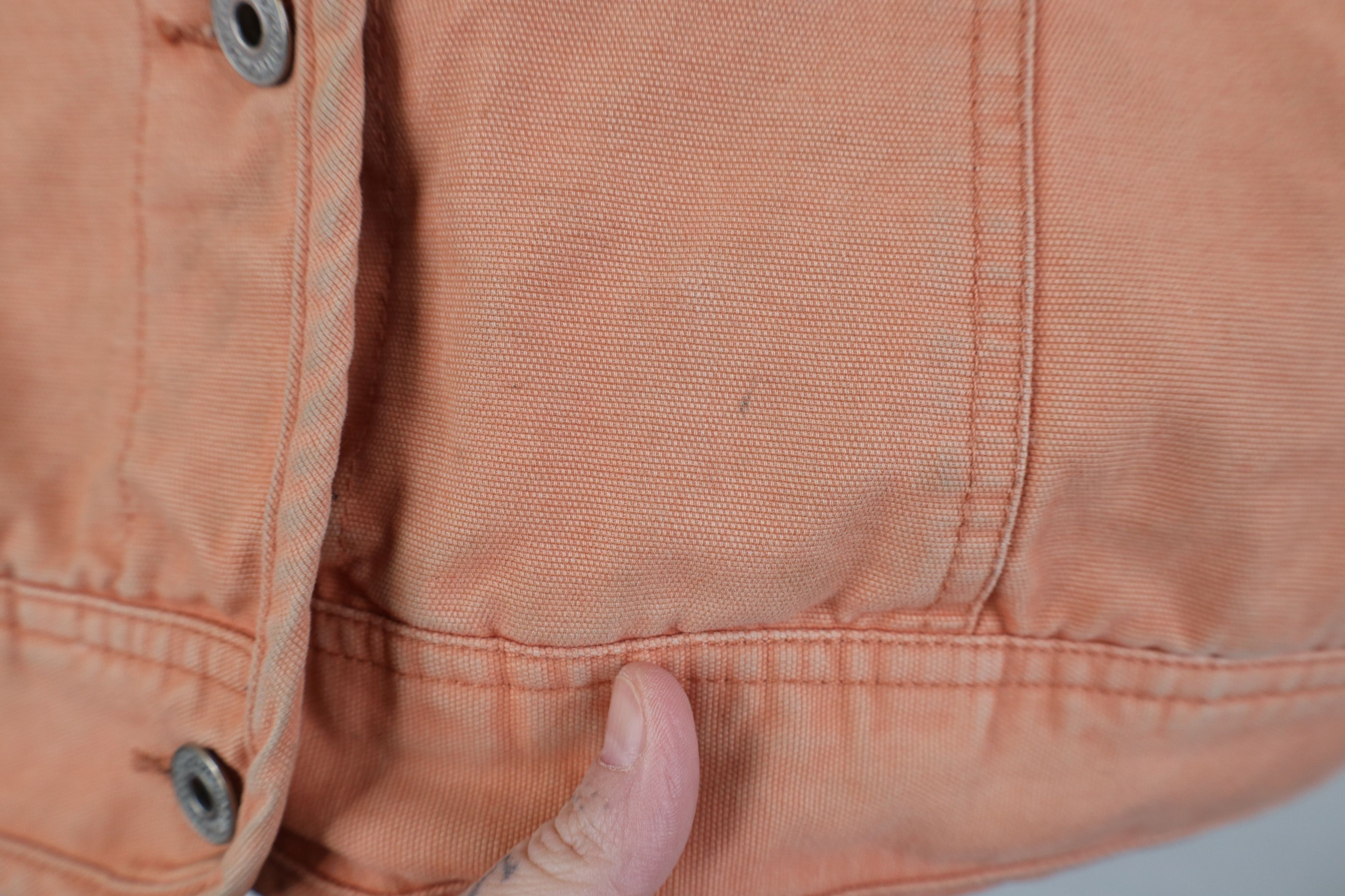 Vintage Vintage Y2K Streetwear Canvas Trucker Jacket Salmon Pink Size L / US 10 / IT 46 - 6 Thumbnail