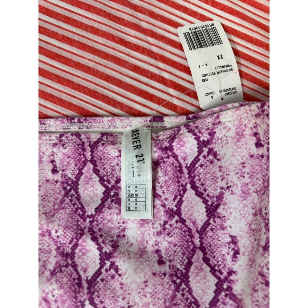 Forever 21 Forever 21 2XL High Rise Pink Snake Print Bikini Bottoms Size ONE SIZE - 5 Thumbnail