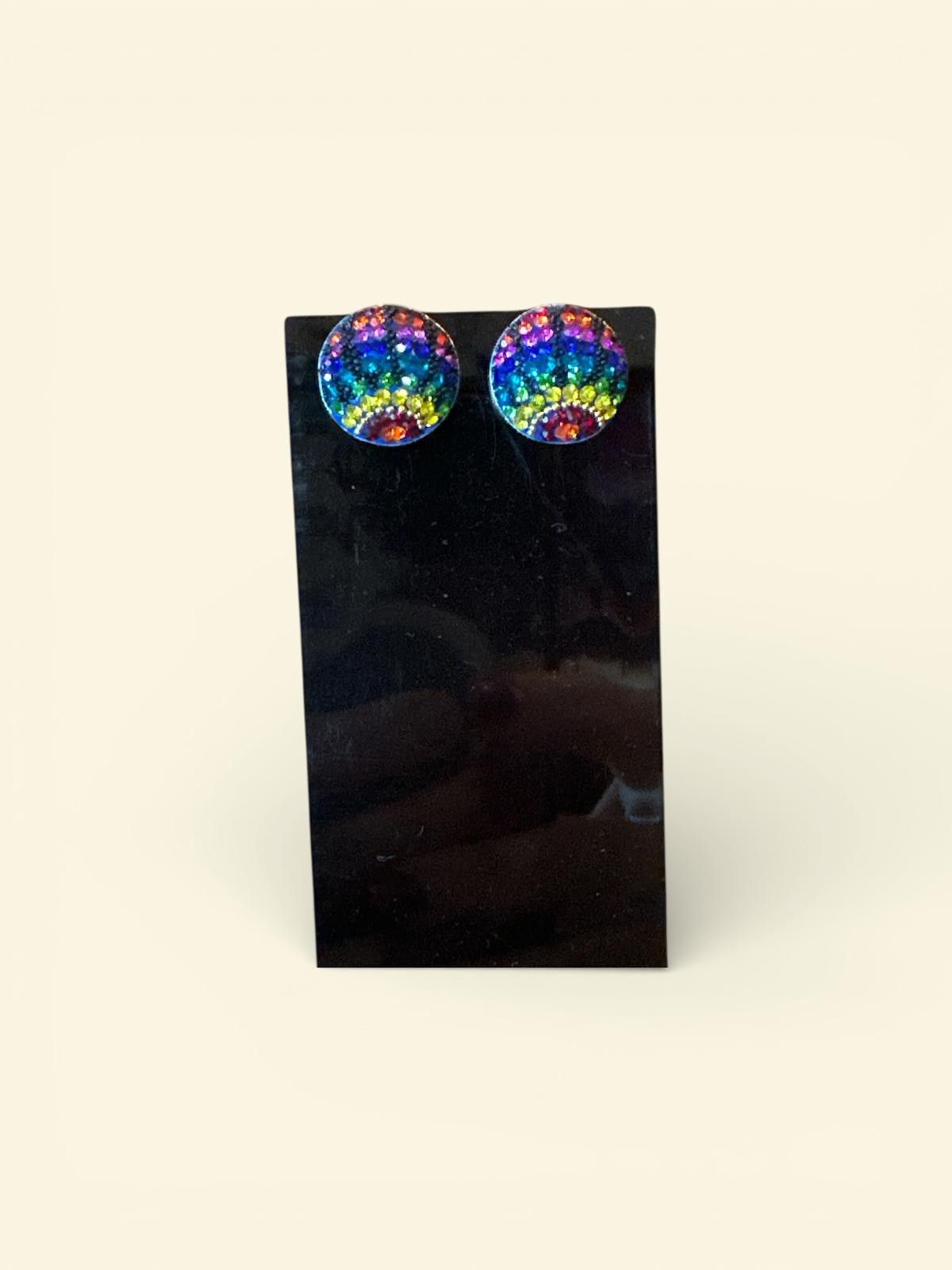 The Unbranded Brand Rainbow Crystal Stud Earrings Size ONE SIZE - 2 Thumbnail