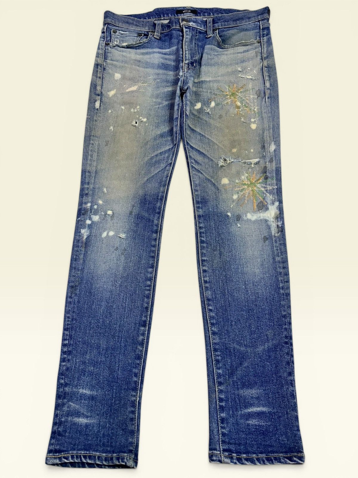 Hysteric Glamour hysteric glamour studded embroidered tab skinny