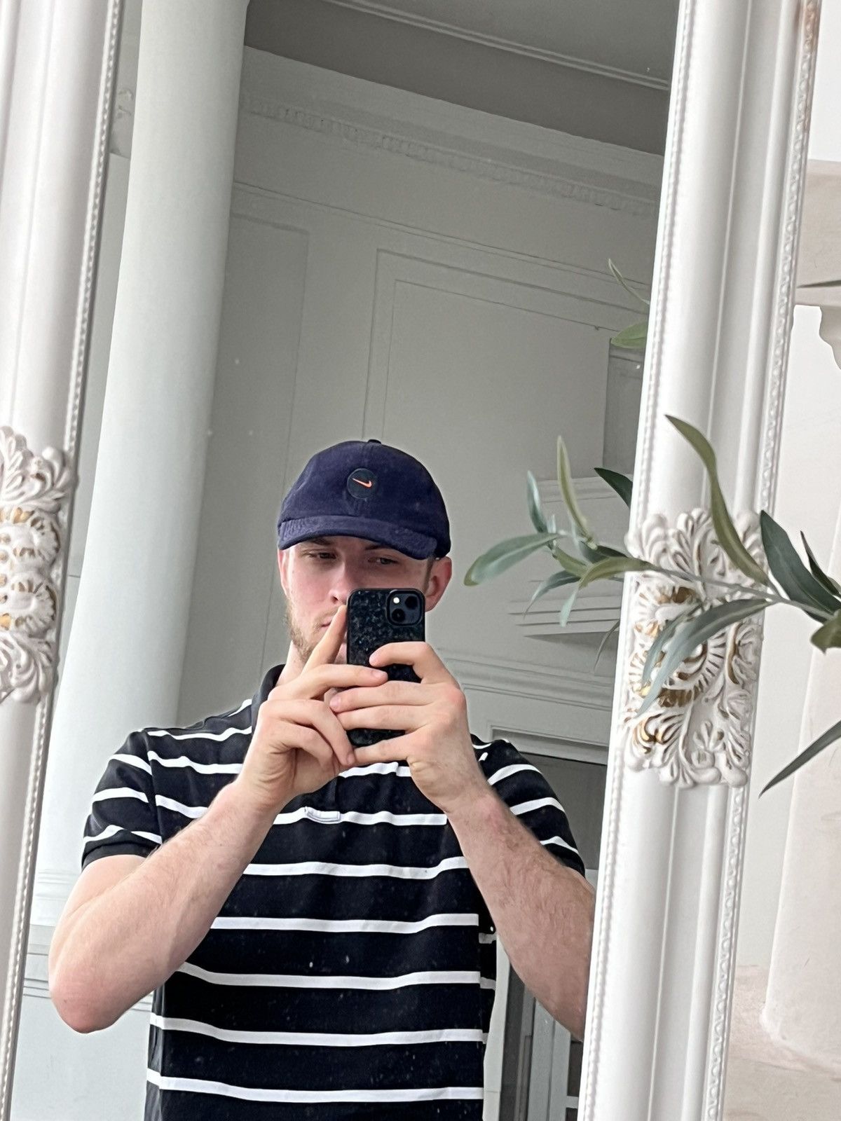 Nike 90s Vintage Nike Navy Blue Fleece cap earflaps Y2K outdoor Size ONE SIZE - 5 Thumbnail