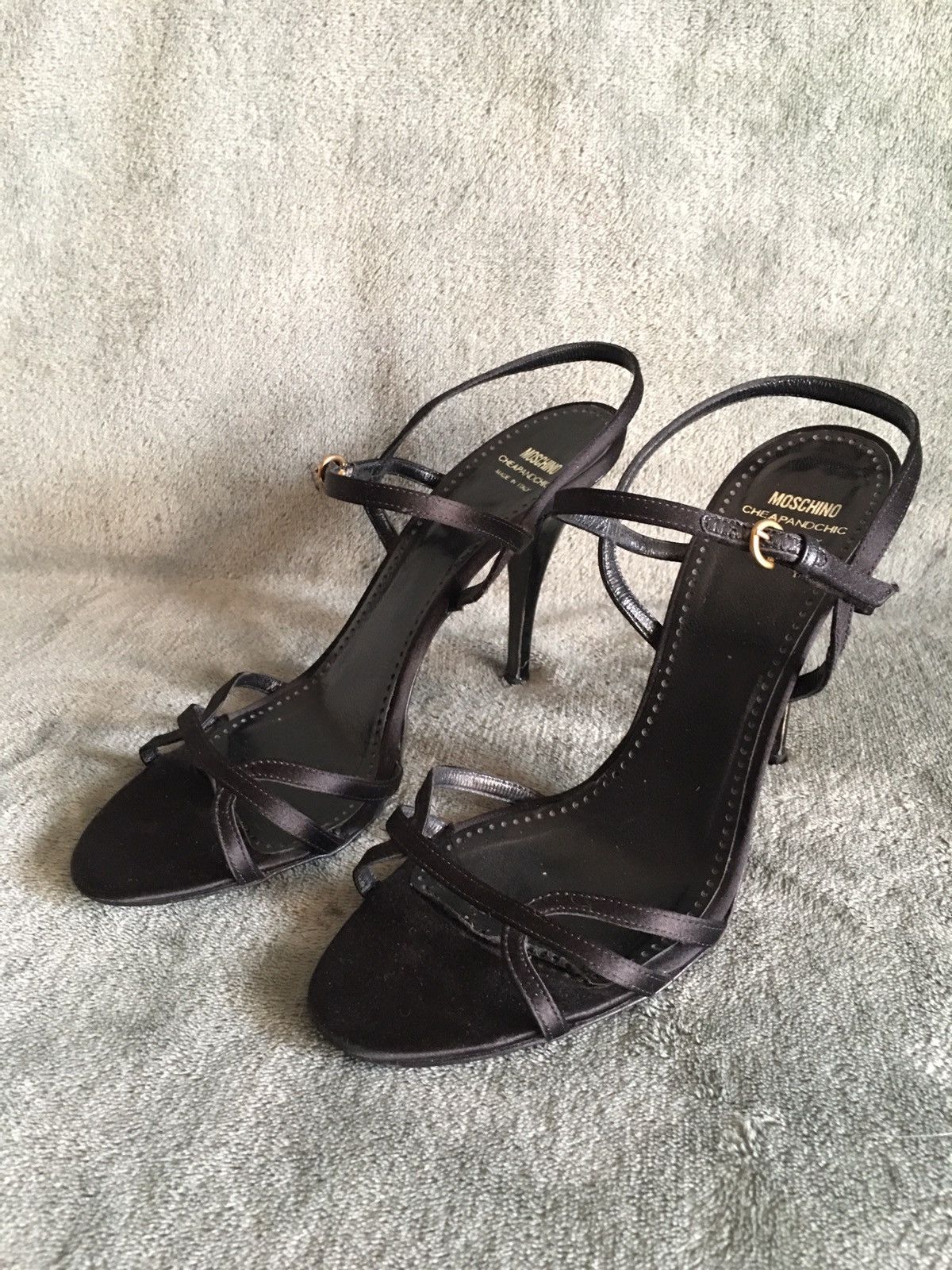 Moschino Moschino Cheap and Chic Black Leather Strappy Heels EU 39 Size US 9 / IT 39 - 1 Thumbnail