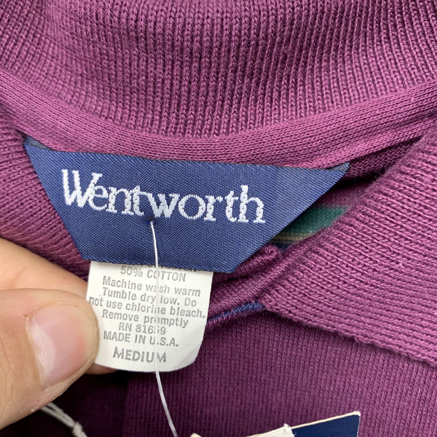 Vintage VINTAGE Wentworth Polo Shirt Men Medium Purple Striped Cotton Made USA Polo Shirt Adult Medium Purple Striped 90s Mens Size US M / EU 48-50 / 2 - 4 Thumbnail