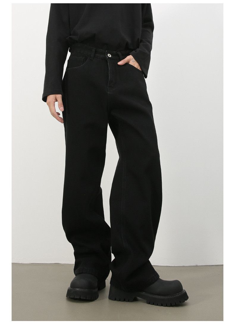 Japanese Brand × Jean Men's black washed loose straight jeans Size US 32 / EU 48 - 3 Thumbnail