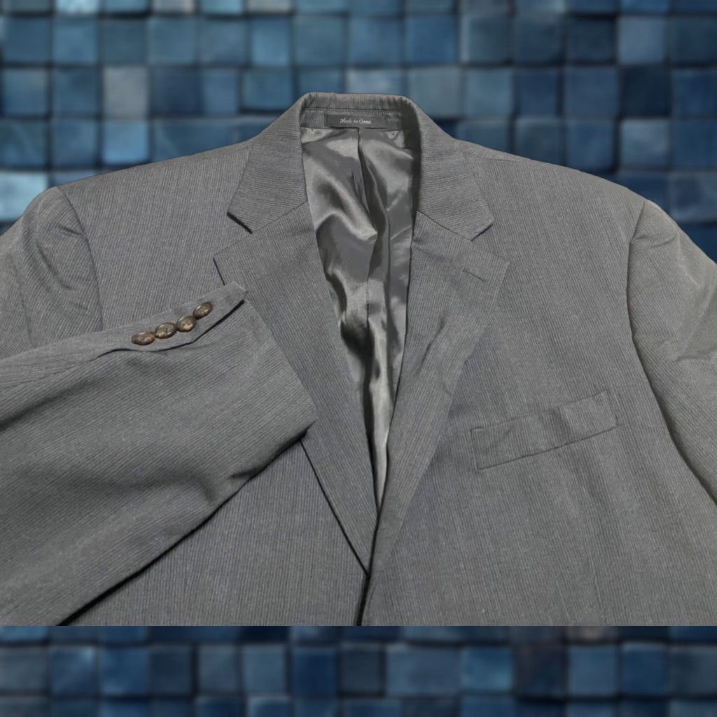 Ralph Lauren Lauren Ralph Lauren Mens Blazer 42L Gray Wool Striped Long Sleeve 2 Button Jacket Coat Size US XL / EU 56 / 4 - 1 Thumbnail