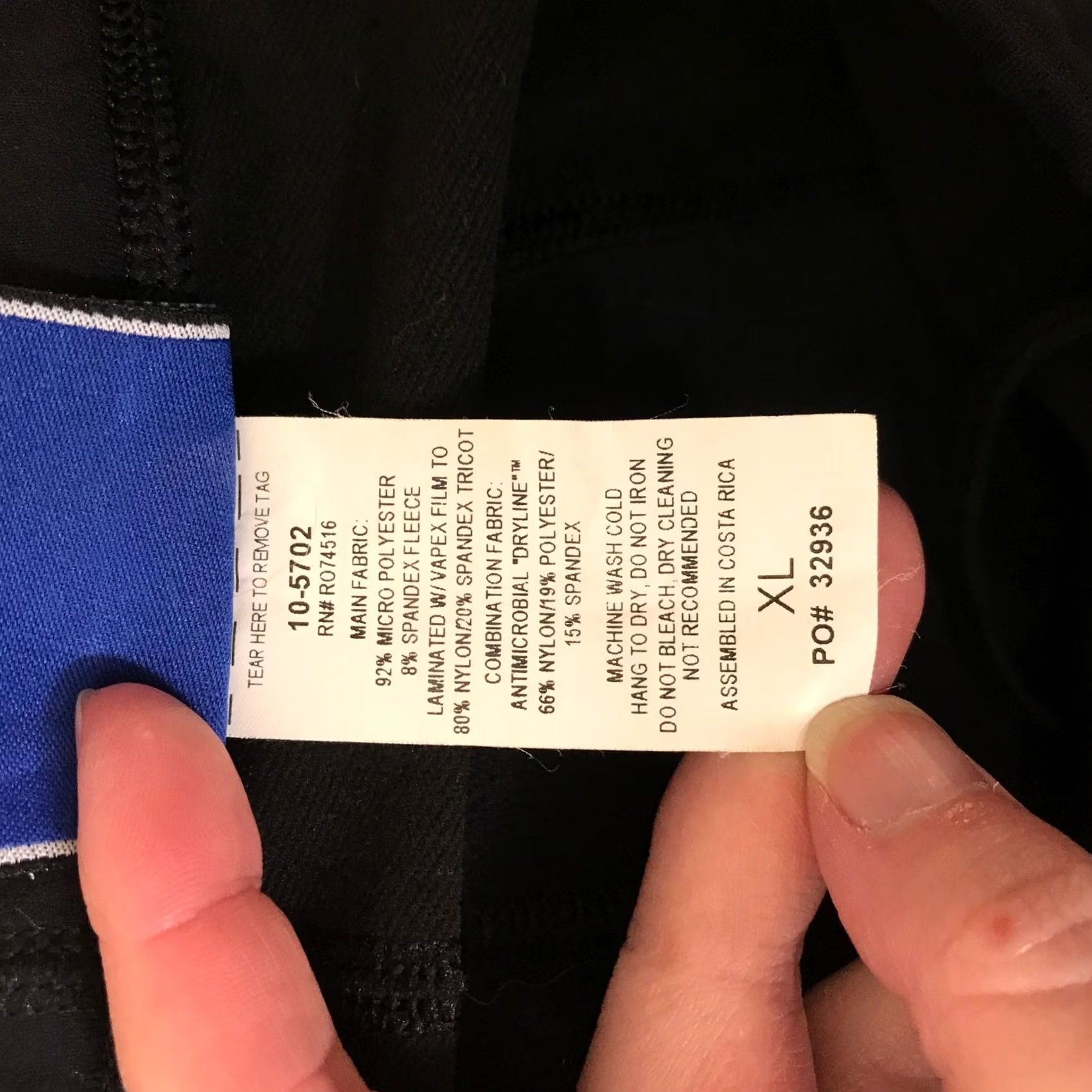 Vintage Performance Bike Womens XL Black Fleece Lined Cycling Leggings Padded Ankle Zip Size 40" / US 18 - 8 Thumbnail