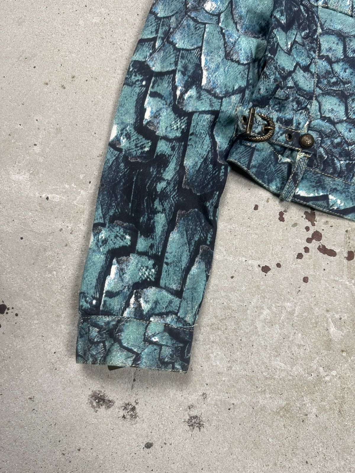Just Cavalli 2000s Just Cavalli Python Blue Print Denim Trucker Jacket Size S / US 4 / IT 40 - 3 Thumbnail