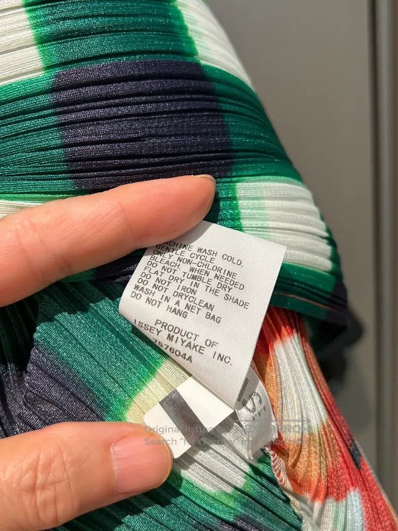 Issey Miyake Issey Miyake Watermelon Red and Green Horizontal Stripe Ve Size L / US 10 / IT 46 - 6 Thumbnail