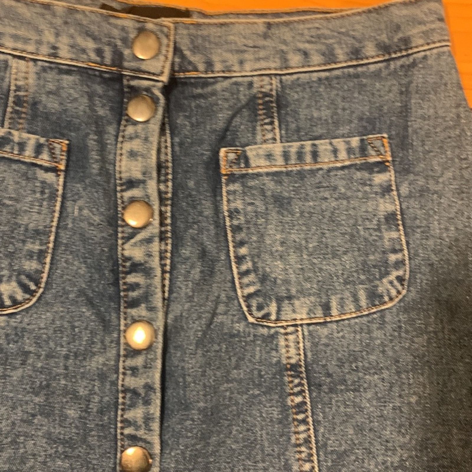 Bdg 70’s style BDG denim mini skirt snap front hippie boho Size 28" / US 6 / IT 42 - 3 Thumbnail