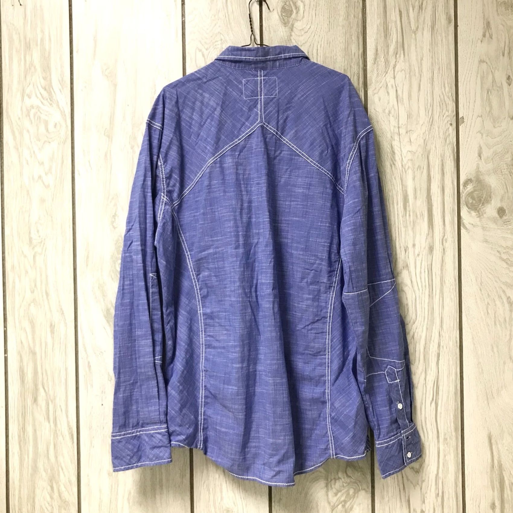 Buckle Black BuckIe Black Label Men Blue Athletic Fit Stretch Button-Up Long Sleeve Shirt XXL Size US XXL / EU 58 / 5 - 2 Thumbnail
