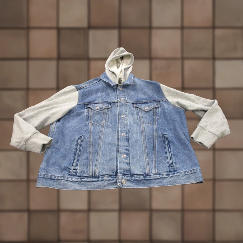 Levi's Levi's Jacket Mens XL Blue Denim Vintage Trucker Outdoors Windbreaker Jacket With Hooded Lined Pockets Thermal Size US 36 / EU 52 - 1 Thumbnail
