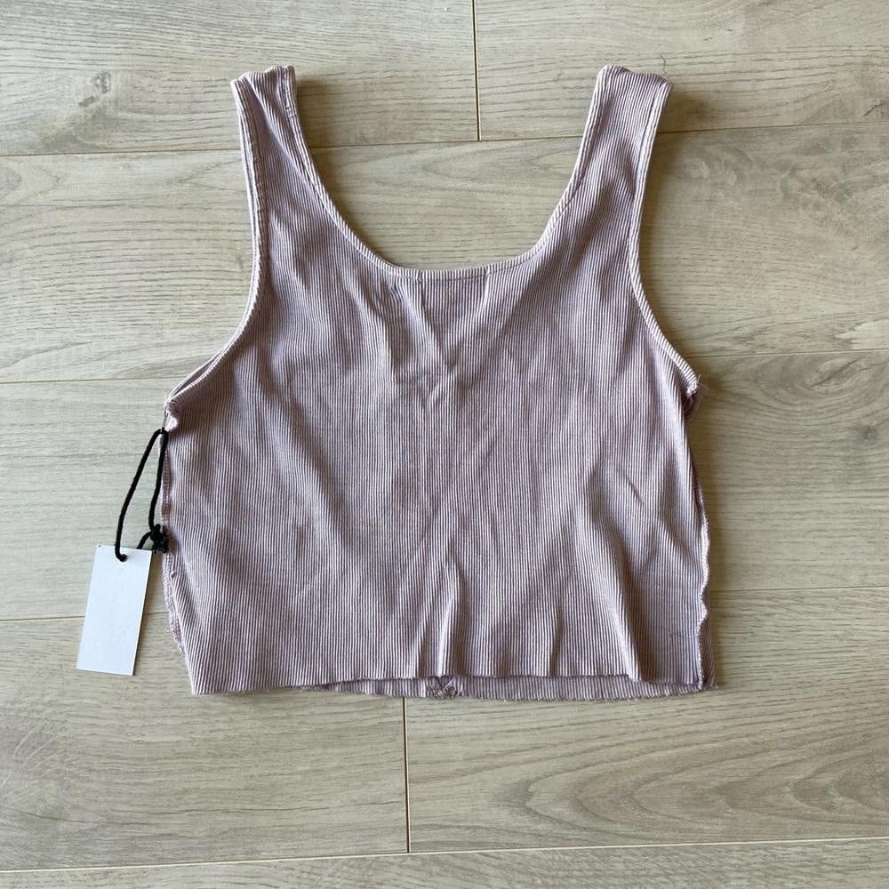 Designer Urban Nation Light Purple Ribbed Crop Top Size M / US 6-8 / IT 42-44 - 2 Thumbnail