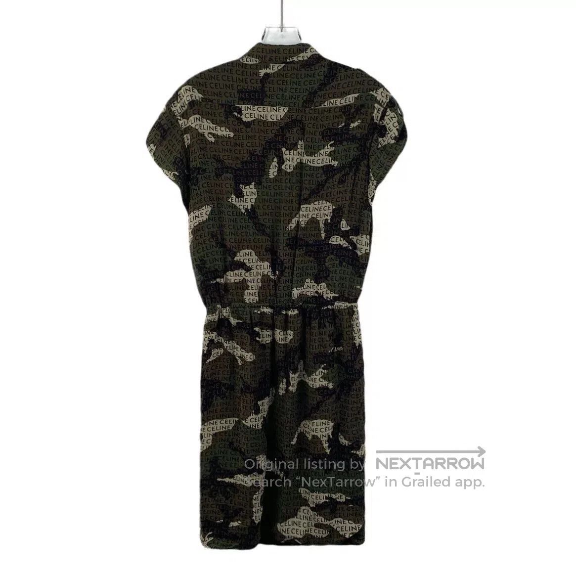 Celine Celine Camouflage Logo Print Silk Dress. Size S / US 4 / IT 40 - 2 Thumbnail