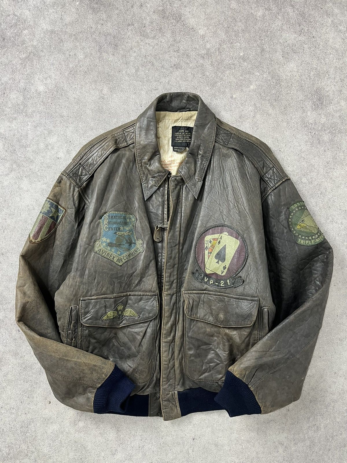 Avirex AVIREX type A-2 topgun 80’s distressed leather flight jacket Size US L / EU 52-54 / 3 - 20 Thumbnail
