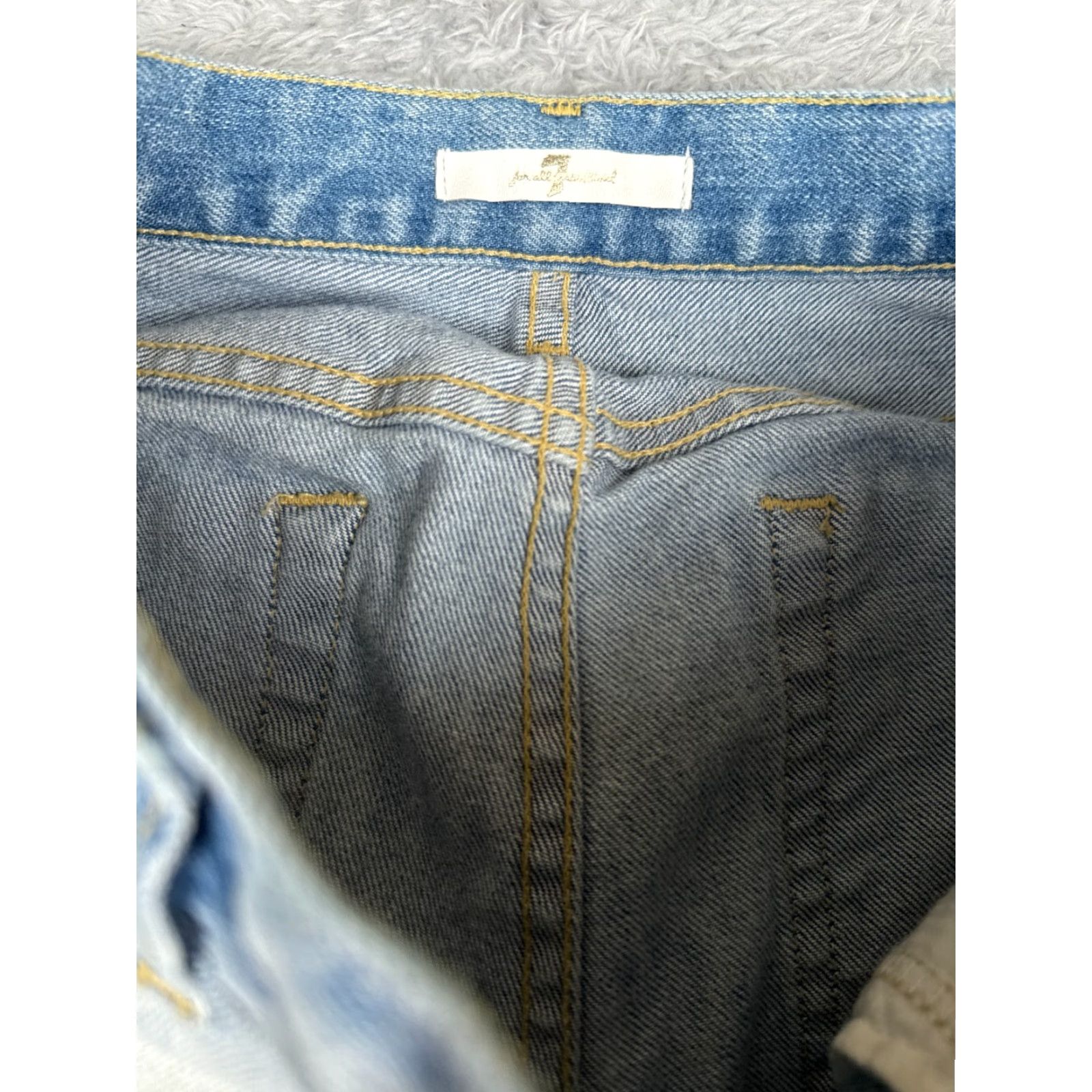 7 For All Mankind 7 For All Mankind Jeans Womens 28 Blue Denim Relaxed Skinny Bleached 28x29 28 Inseam 5-Pocket Logo Embroidered Distressed Comfort Stretch Size 28" / US 6 / IT 42 - 6 Thumbnail