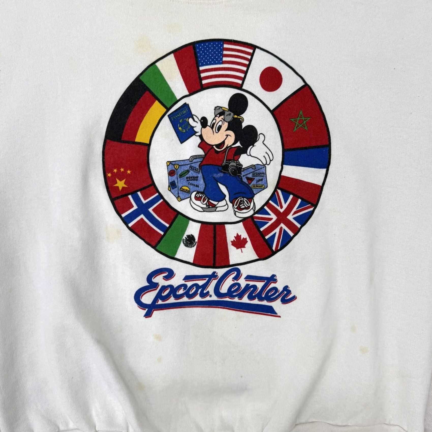 Disney VINTAGE Disney Mickey Mouse Epcot Center Sweatshirt Mens XL Flags Fleece USA Size US XL / EU 56 / 4 - 2 Thumbnail