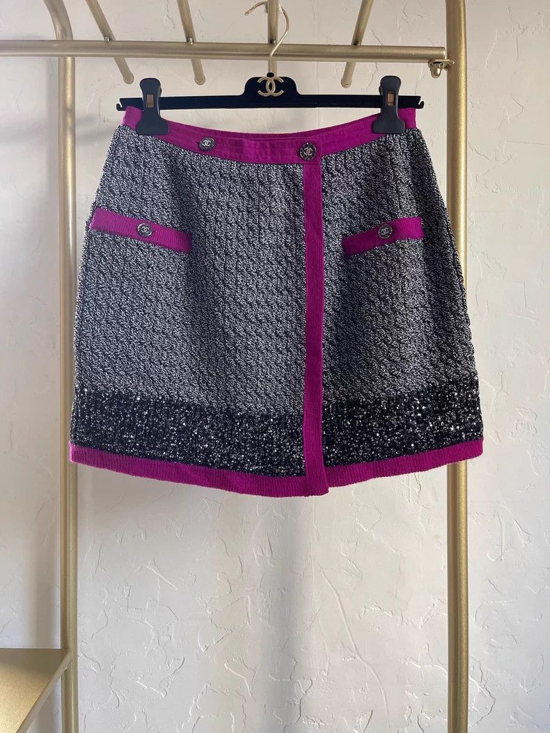 Chanel Chanel 21k purple grey skirt Size 25" / US 0 / IT 36 - 2 Thumbnail