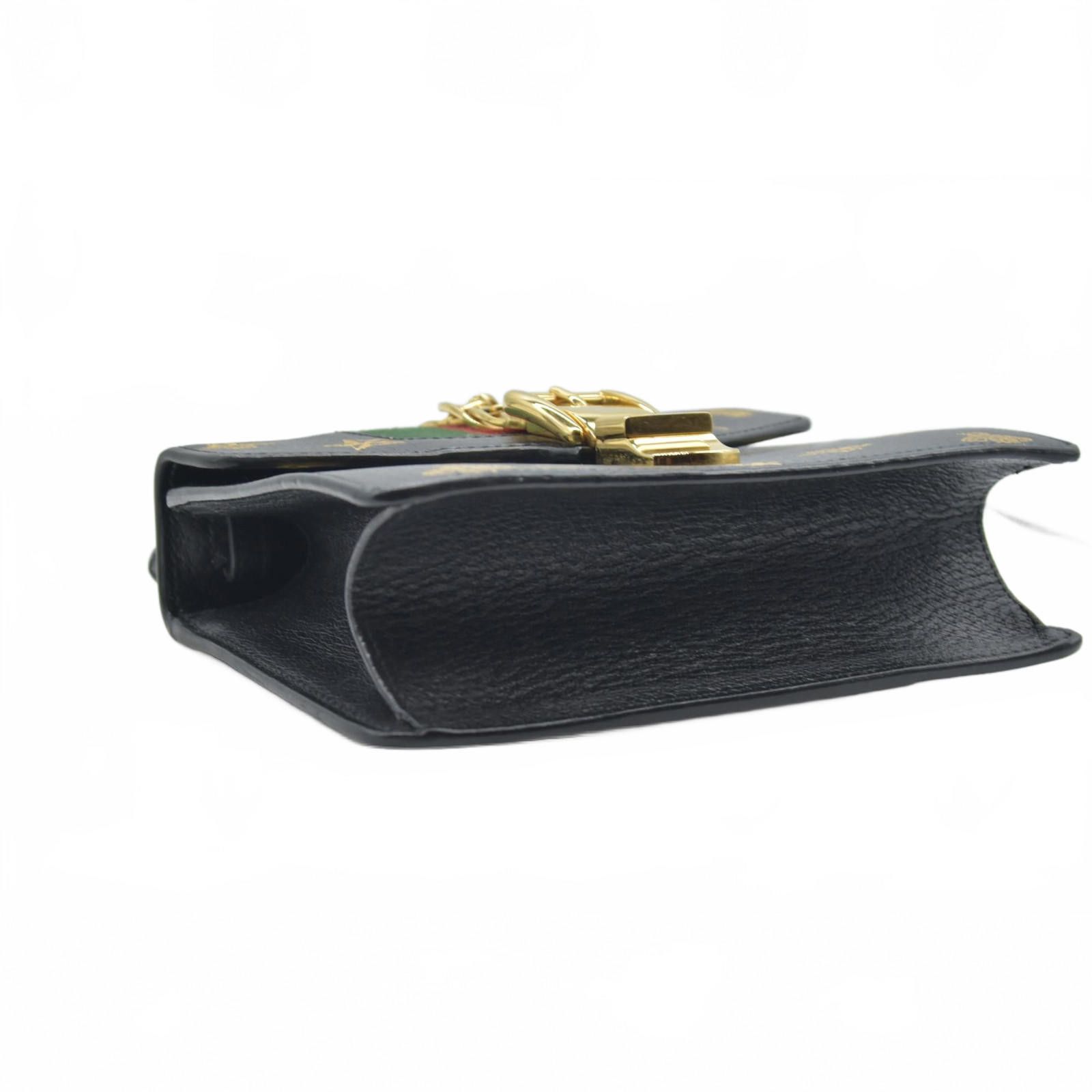 Gucci $2590 Gucci Calfskin Small Sylvie Shoulder Bag Black Size ONE SIZE - 10 Thumbnail