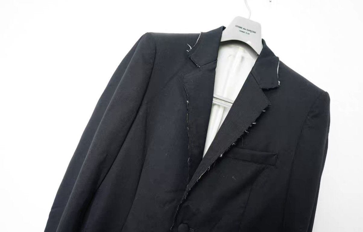 Sulvam Sulvam Cut-Out Distressed Double Layer Wool Blazer Jacket Size US S / EU 44-46 / 1 - 4 Thumbnail