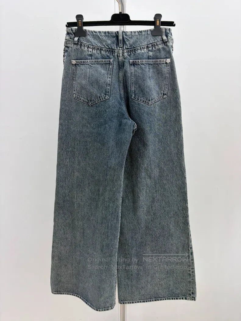 Chanel Chanel Broken flower stitching jeans and wide-leg trousers Size 24" / US 00 / IT 34 - 2 Thumbnail