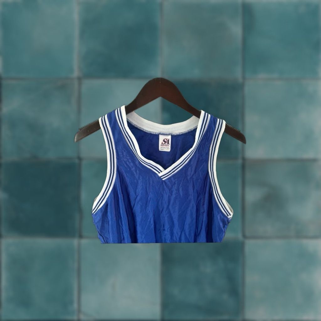 Vintage VINTAGE Saxon dazzle basketball jersey Mens L NWOT 90s Canada blue white Tank Athletic Jersey Size US L / EU 52-54 / 3 - 1 Thumbnail