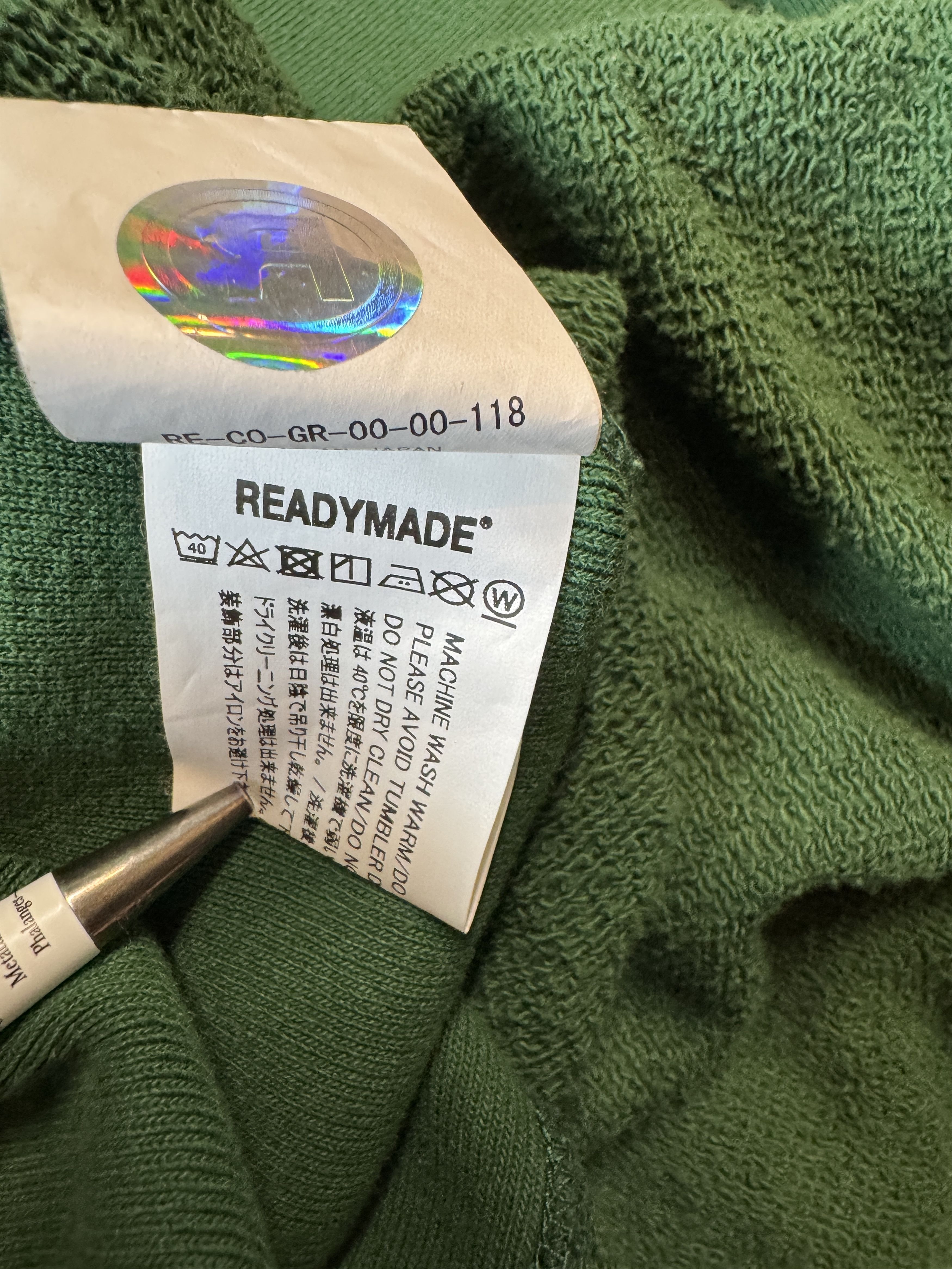 READYMADE READYMADE 'PIONCHAM' HOODIE - CHAMPION REMAKE GREEN TTS MED Size US M / EU 48-50 / 2 - 14 Thumbnail