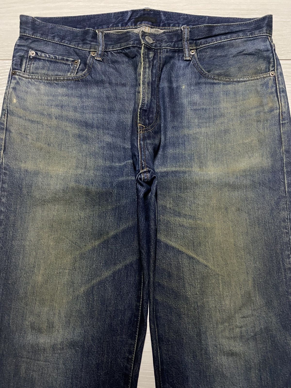 Undercover × Uniqlo Vintage Japanese Uniqlo Mud Wash Distressed Baggy Jeans Size US 37 - 3 Thumbnail