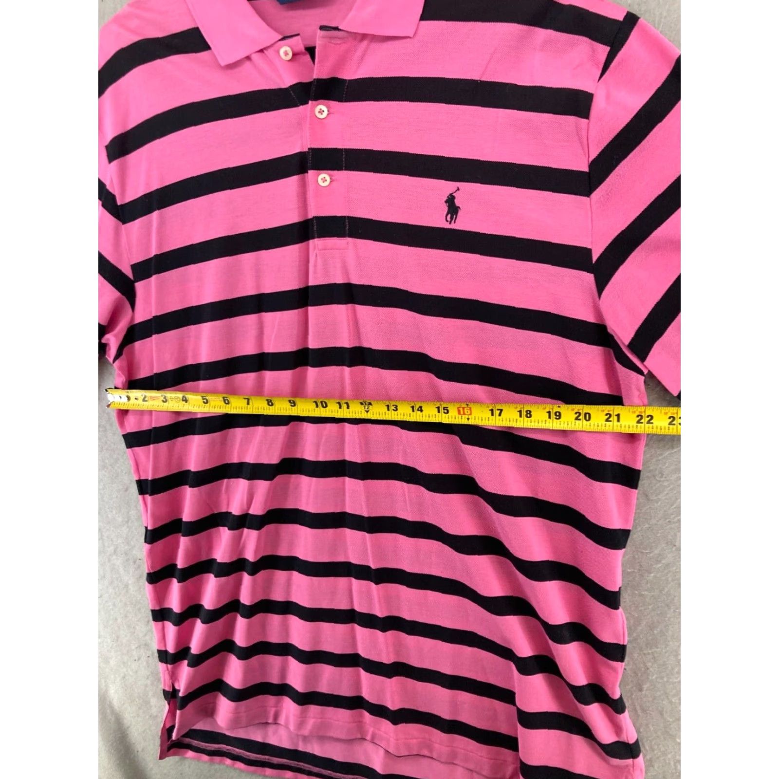 Polo Ralph Lauren Polo Golf Ralph Lauren Mens Polo Shirt Large Pink Striped Pima Cotton Easy Care Regular Fit Casual Golf Size US L / EU 52-54 / 3 - 2 Thumbnail