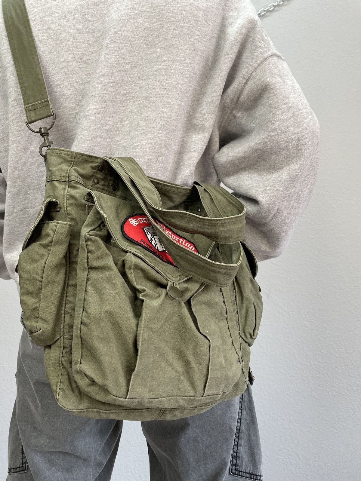 Diesel Vintage 00s Like Diesel multi pocket Denim messenger Bag Size ONE SIZE - 2 Thumbnail