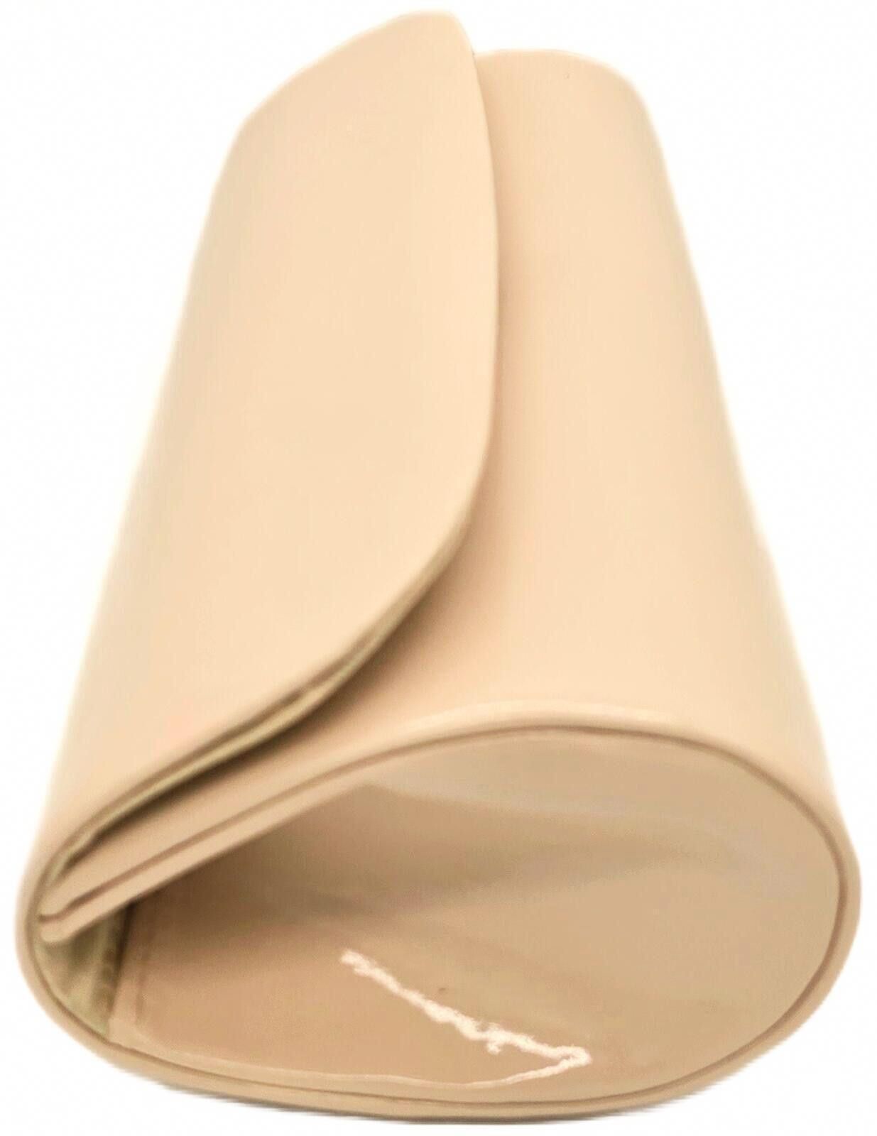 Unknown London Beige Faux Leather Clutch Purse with Detachable Chain Strap Size ONE SIZE - 5 Thumbnail