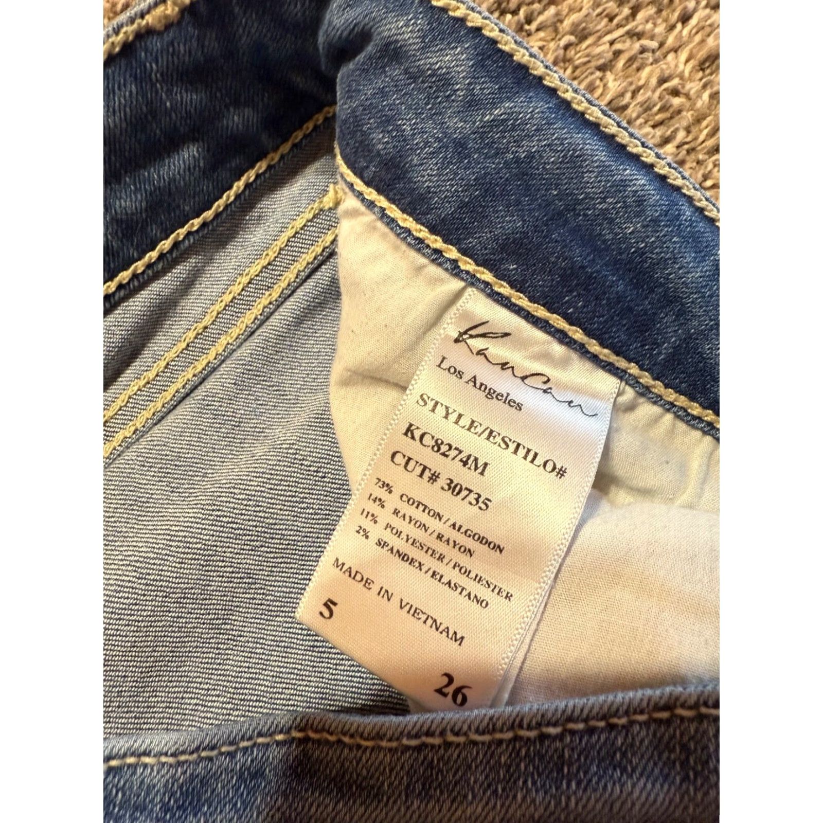 Vintage KanCan Jeans Women Size 5 Blue Denim Ankle Skinny Distressed Flex Stretch Cotton Casual Size 27" / US 4 / IT 40 - 5 Thumbnail