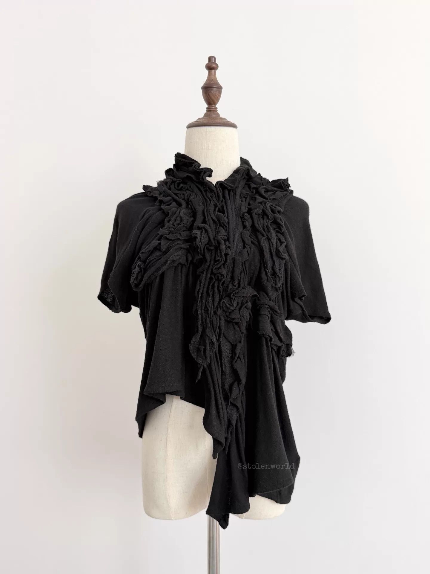 Comme des Garcons Comme des Garçons Irregular Pleats Asym Short-Sleeve Top Size ONE SIZE - 3 Thumbnail