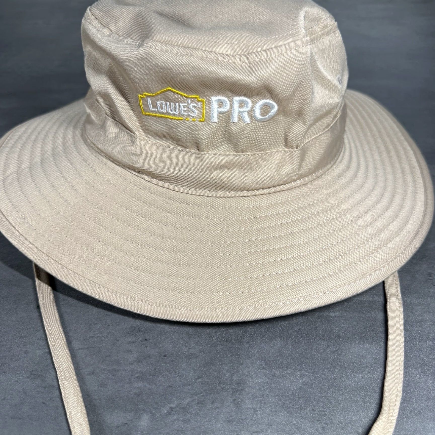 Vintage Lowe’s Pro Bucket Hat Beige One Size Unisex Adults Wide Brim Gardening Sun Golf Cap Size ONE SIZE - 4 Thumbnail