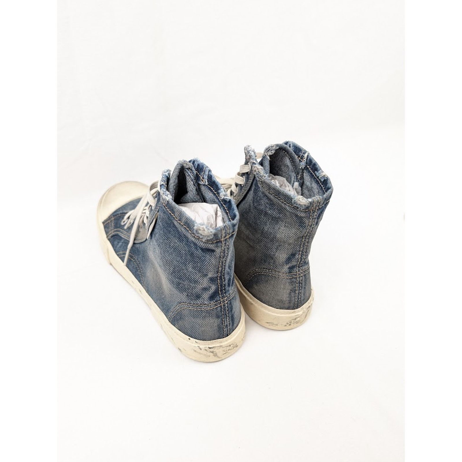 Balenciaga o1rshd1 90'S Paris High-Top Sneakers in Denim Blue Size US 8 / EU 41 - 18 Thumbnail