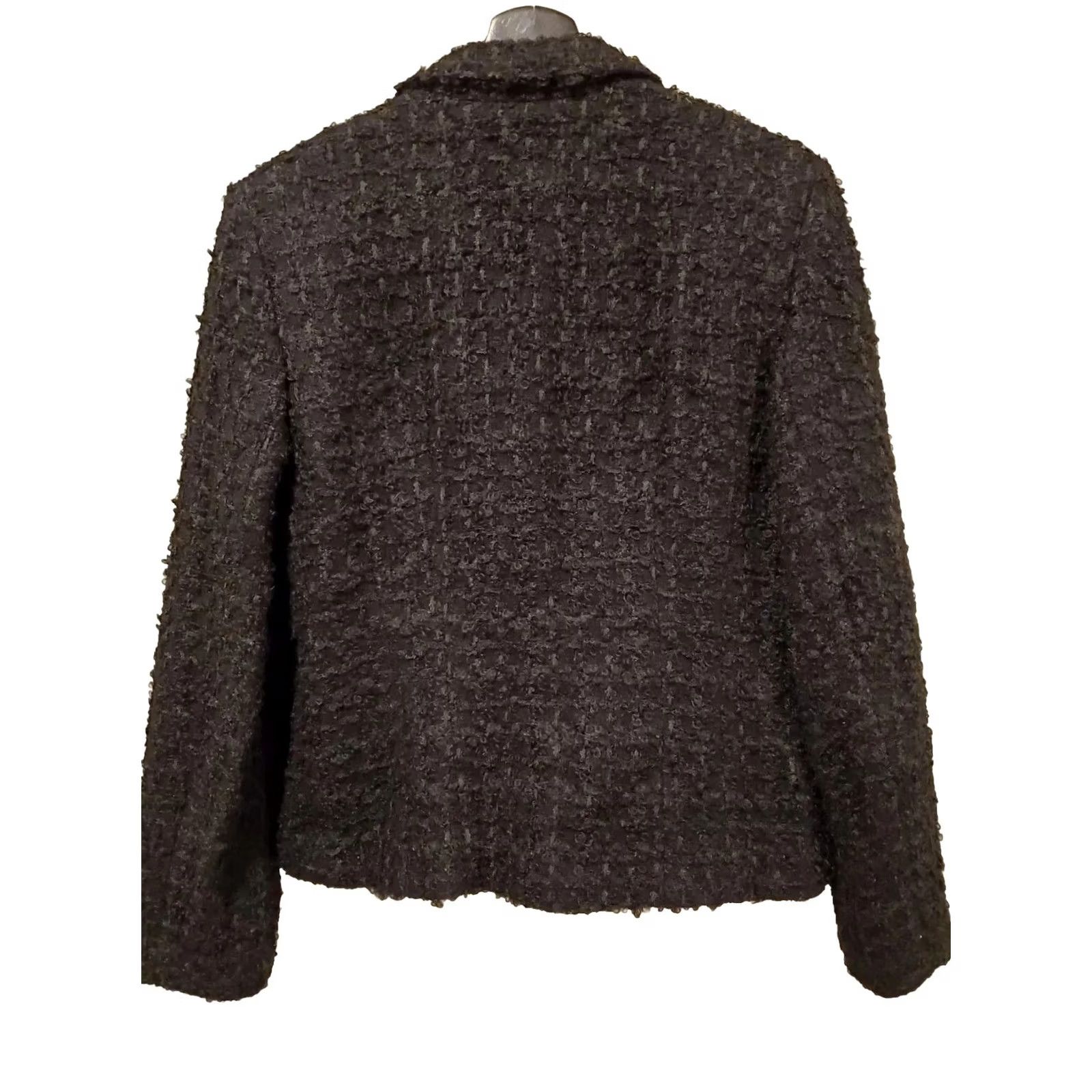 Vintage VINTAGE San Francisco Clothing BOUCLE Wool Jacket Black Green Check Women's Size 12 Jacket Size XL / US 12-14 / IT 48-50 - 2 Thumbnail