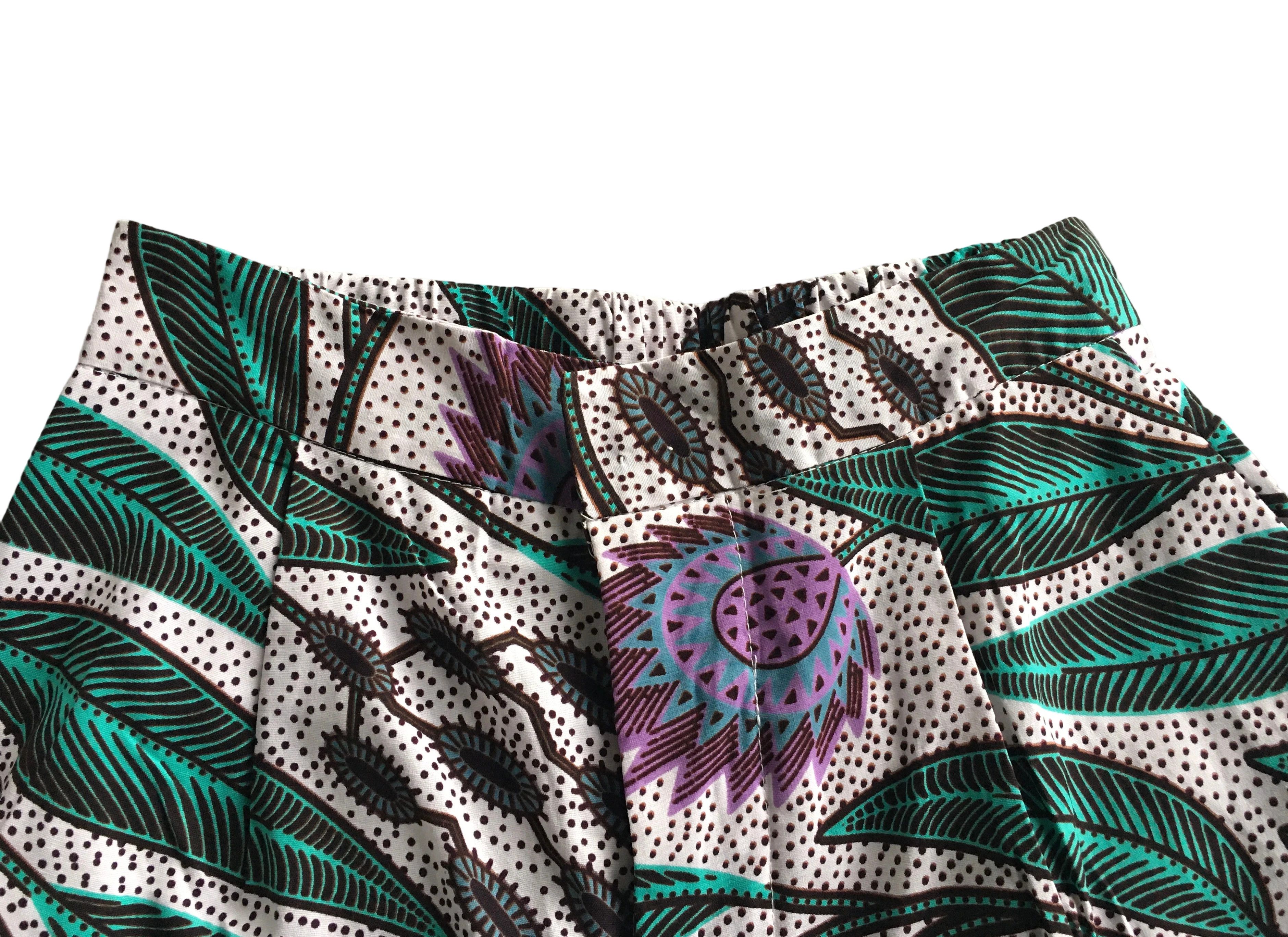 Other Vintage Pants African Print Women Fitted Pants Size 38" / US 16 / IT 52 - 2 Thumbnail
