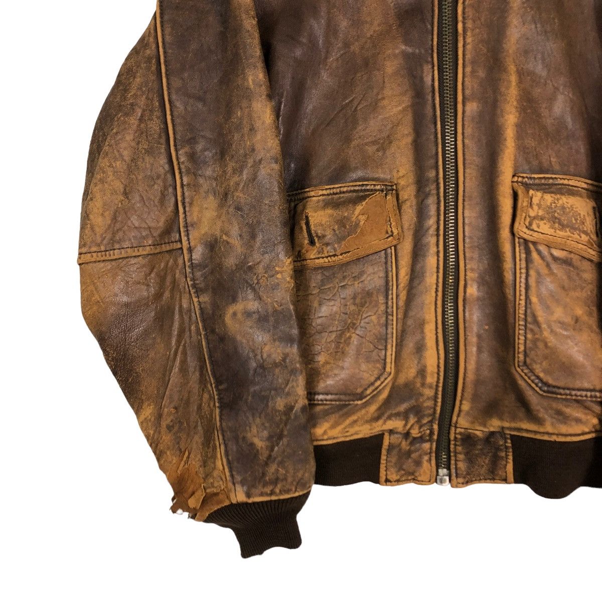 Toyo Enterprises 🔥VINTAGE FLY BOMBER LEATHER JACKET MILITARY BUZZ RICKSONS Size US L / EU 52-54 / 3 - 7 Thumbnail