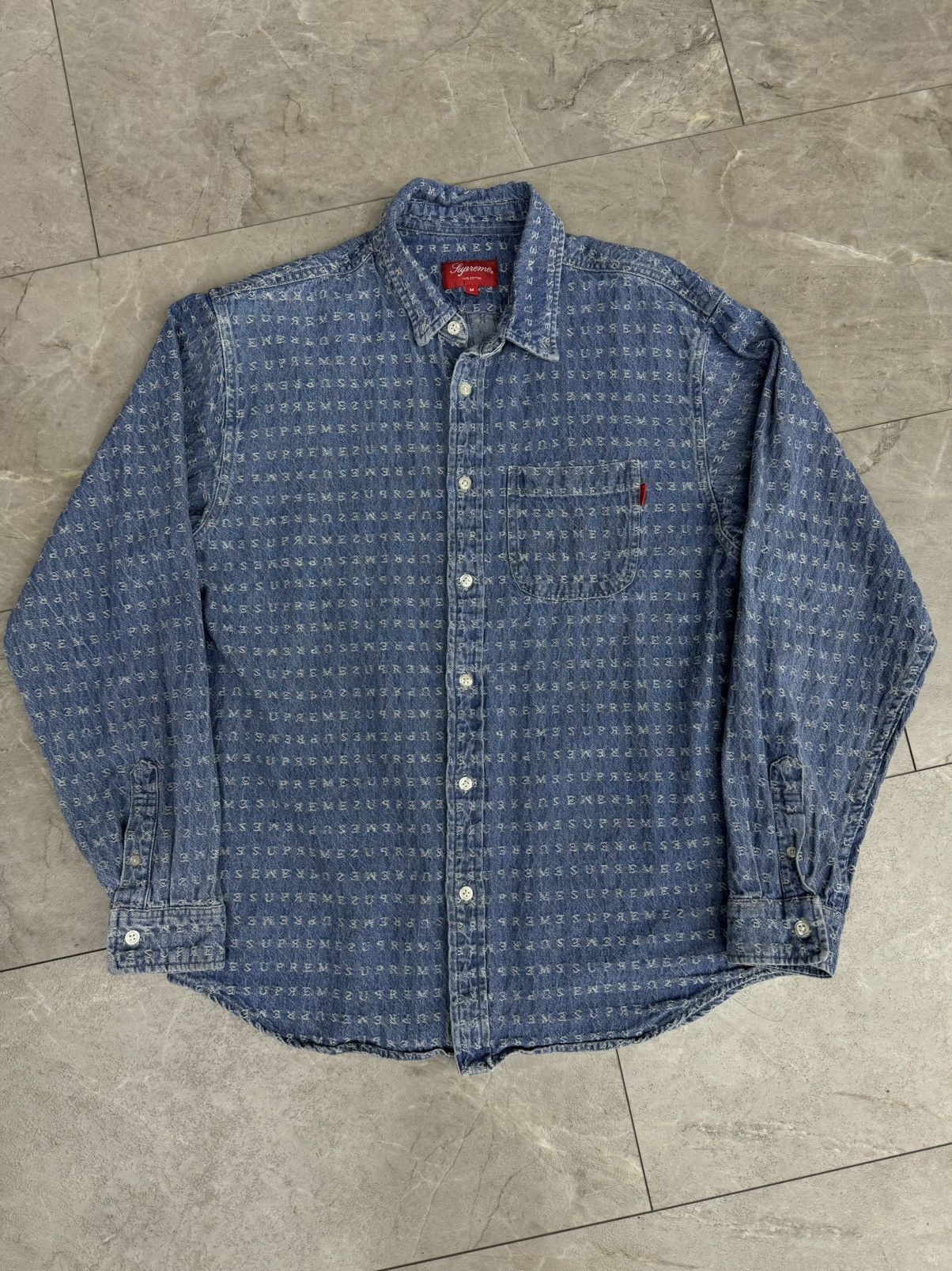 Supreme Jacquard Logos Denim Shirt Supreme Jacquard Logo
