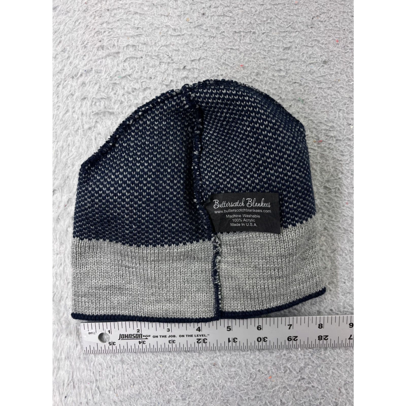 Vintage Butterscotch Blankees Beanie Toque Adult One Size Blue Knit Acrylic Star USA Hat Mens Beanie 1 Size Blue Stars Size ONE SIZE - 5 Thumbnail