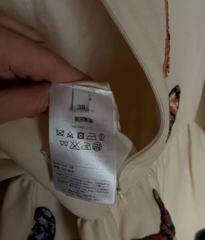 Valentino Valentino Off-white nail bead butterfly doll collar dress Size XS / US 0-2 / IT 36-38 - 7 Thumbnail