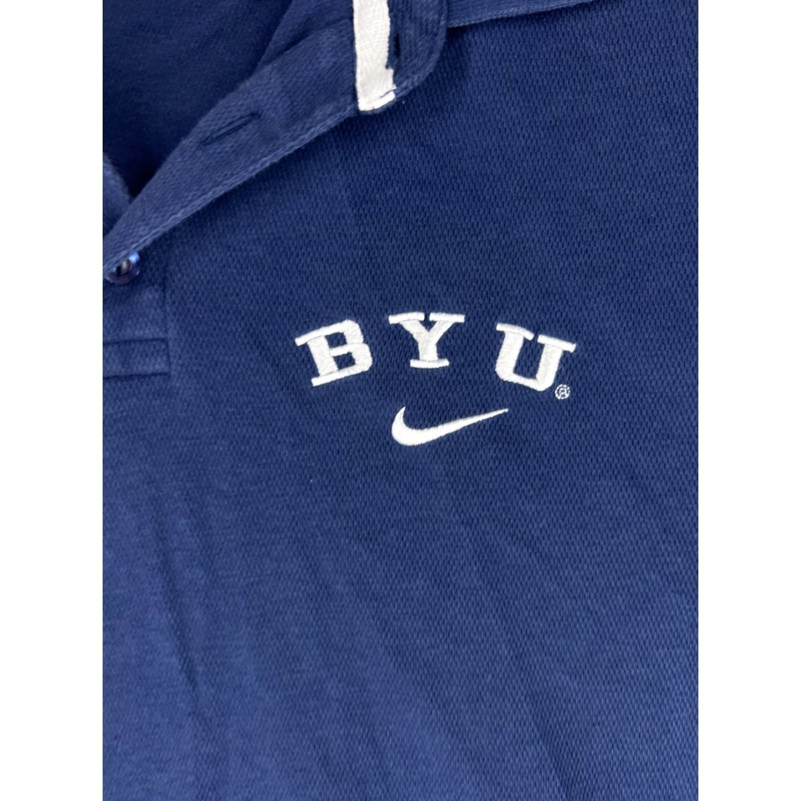 Nike Nike Polo Shirt Mens Small Navy Blue BYU Cotton Blend Size US S / EU 44-46 / 1 - 4 Thumbnail