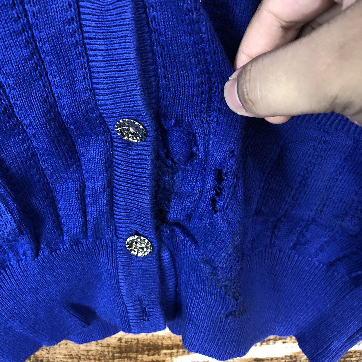 Japanese Brand × Vintage Hey Demanm Blue Vest Knitwear #A1364 Size M / US 6-8 / IT 42-44 - 11 Thumbnail