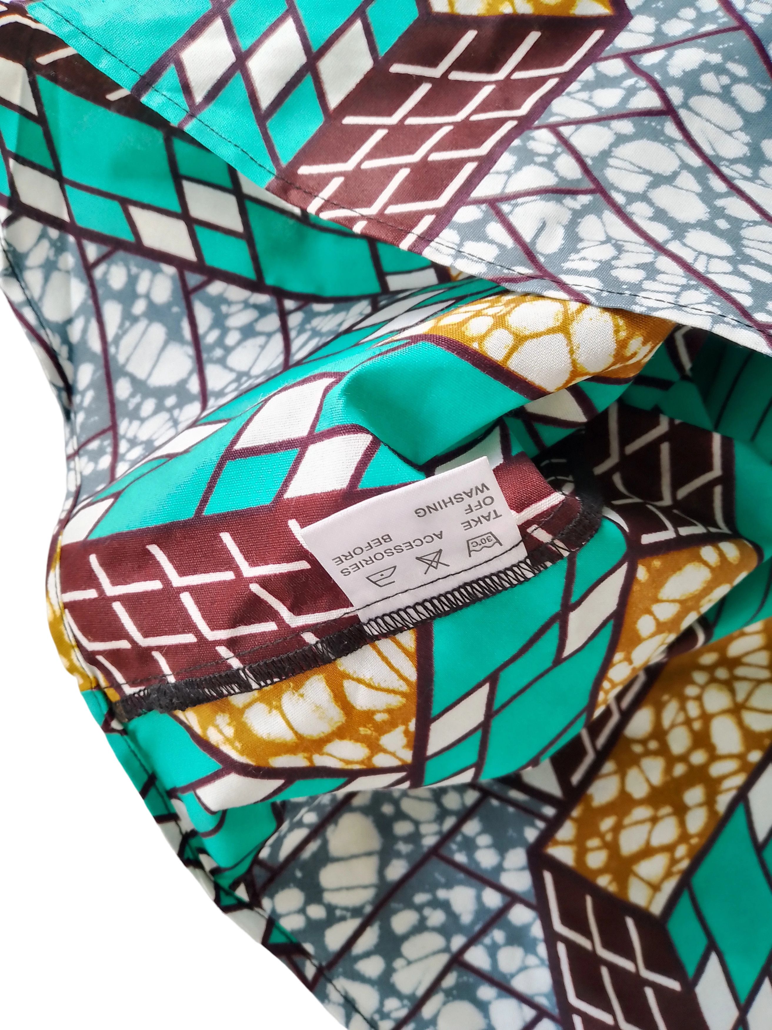 Other Cotton Tunic Shirt For Women African Wax Print Blouse Size L / US 10 / IT 46 - 4 Thumbnail