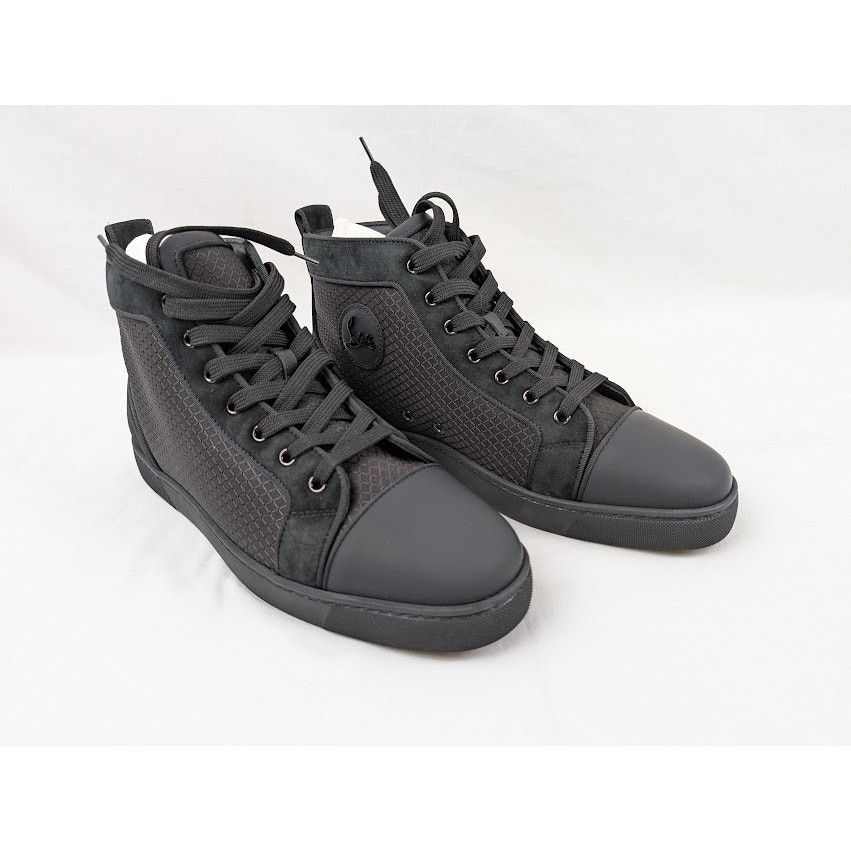 Christian Louboutin o1rshd1 Louis Orlato Flat Hi-Top Sneakers in Black Size US 12 / EU 45 - 8 Thumbnail