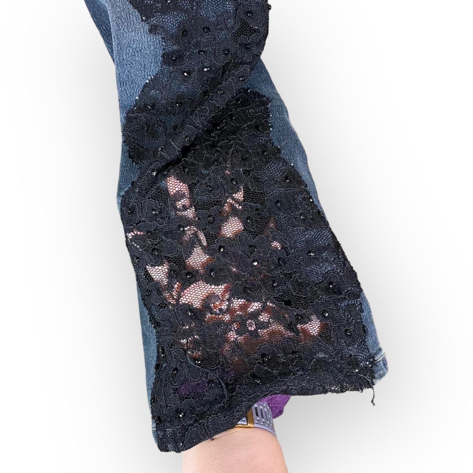 Vintage Cache Vintage | Y2K Bootcut Jeans Lace Inserts | 8 Size 30" / US 8 / IT 44 - 10 Thumbnail