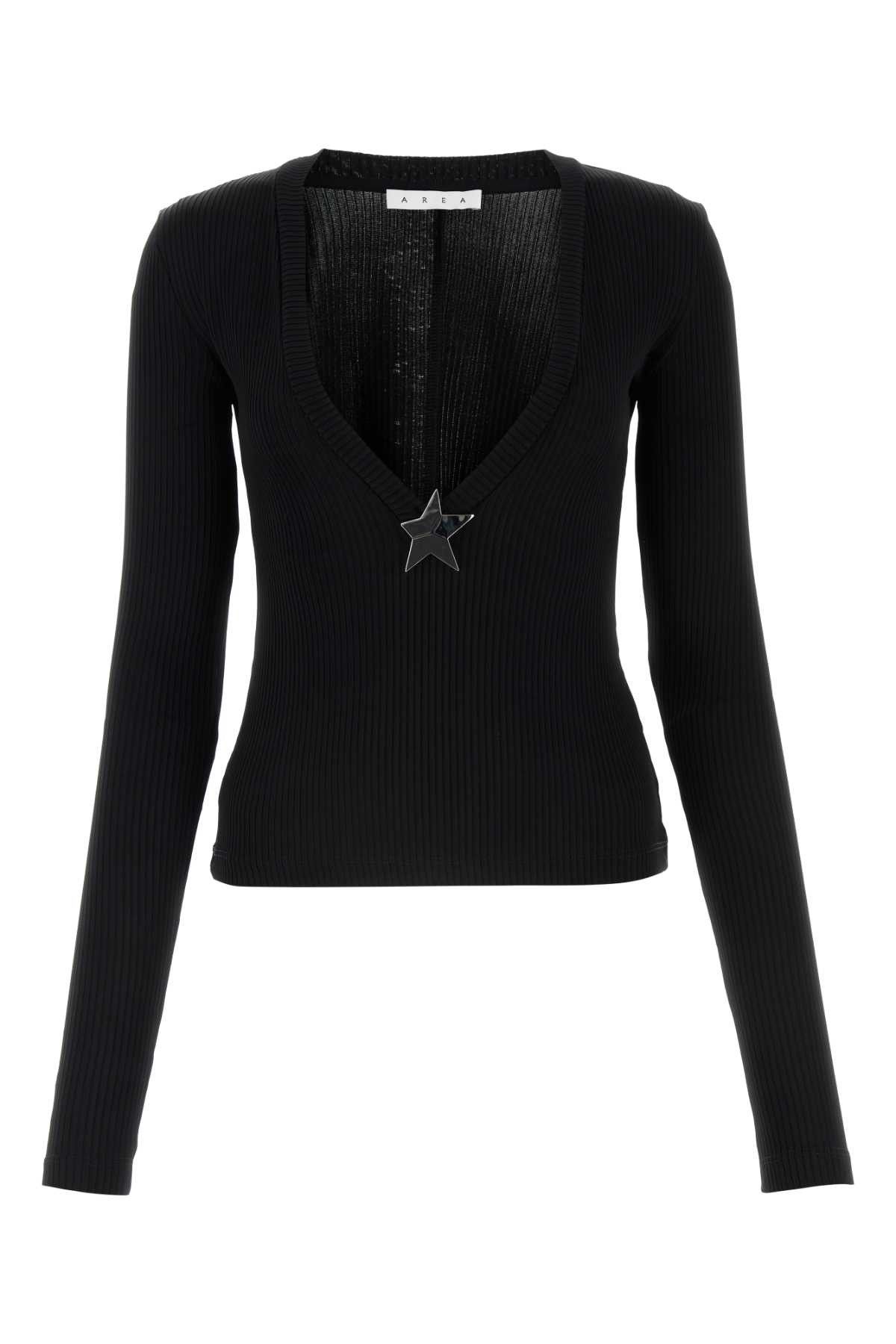image of Area Black Stretch Viscose Top, Women's (Size Medium)
