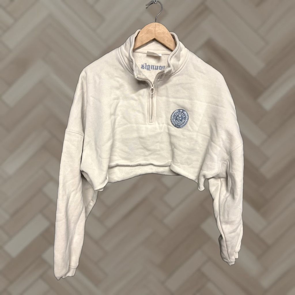 YoungLA VINTAGE Young LA Women’s Super Cropped Beige Quarter Zip Embroidered Medium Size M / US 6-8 / IT 42-44 - 1 Thumbnail