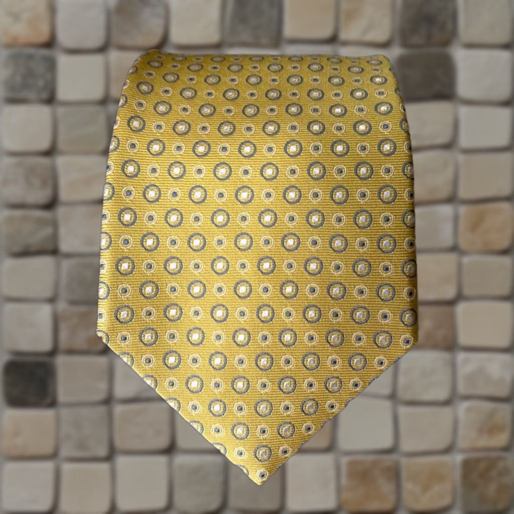 Brooks Brothers Brooks Brothers Silk Tie Polka Dot Stain Resistant Woven in England Made in USA Men's Classic Tie Yellow 100% Silk Size ONE SIZE - 1 Thumbnail