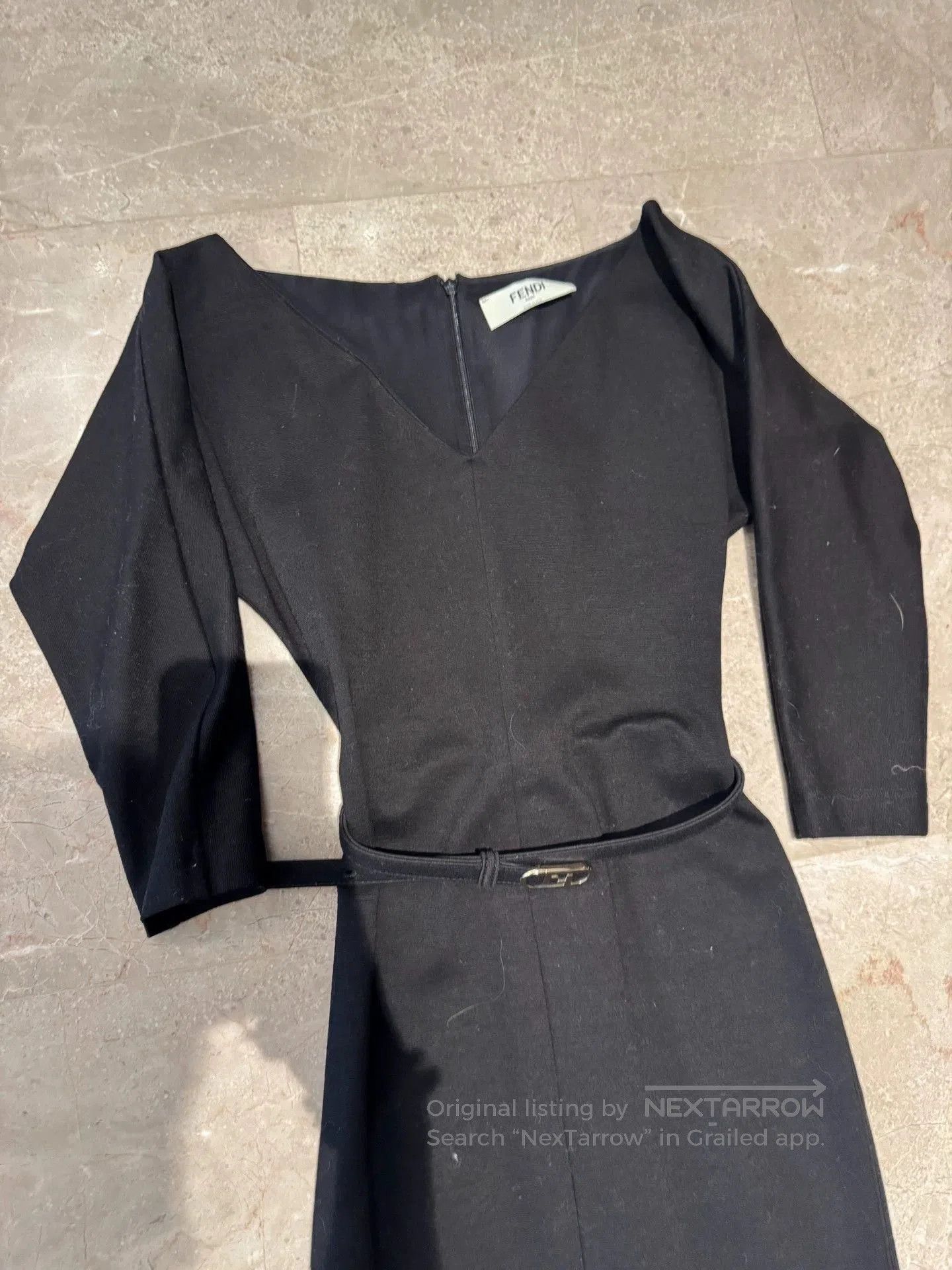 Fendi elegant fendi dress with belt detail. Size US 36 / EU 52 - 2 Thumbnail